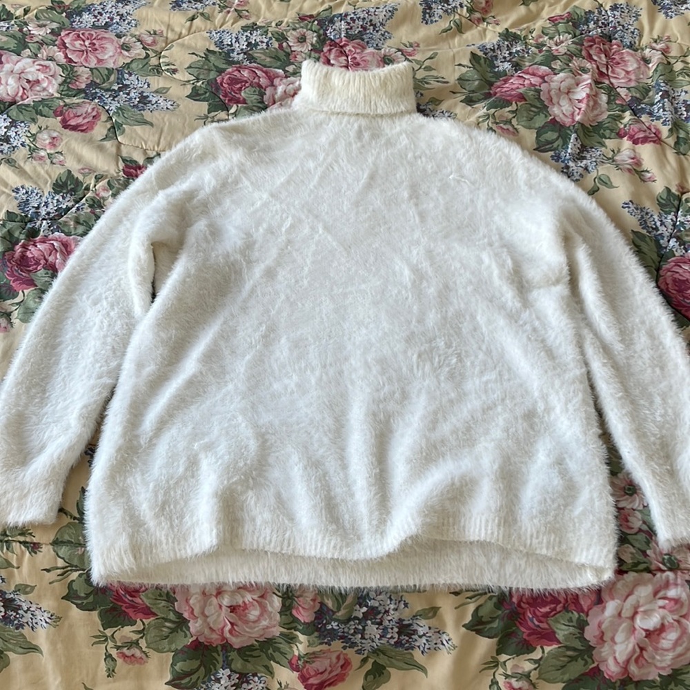 Fuzzy Zara knit turtleneck sweater